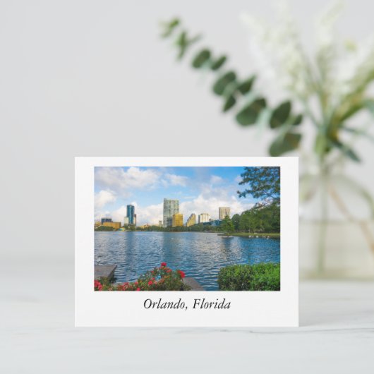 Eola-meer bij Orlando Florida Briefkaart (Staand voorkant)