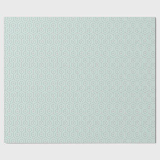 Eomentric Hexagonal Beehomb Grey Mint Green Aqua Cadeaupapier (Vlak)