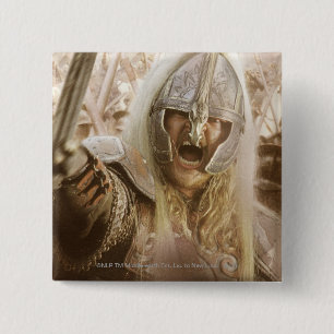 Eomer met helm vierkante button 5,1 cm