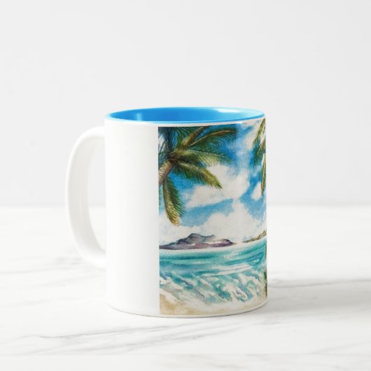 "Eon Isle: Morning Shore" Mok 11 oz. (Voorkant links)