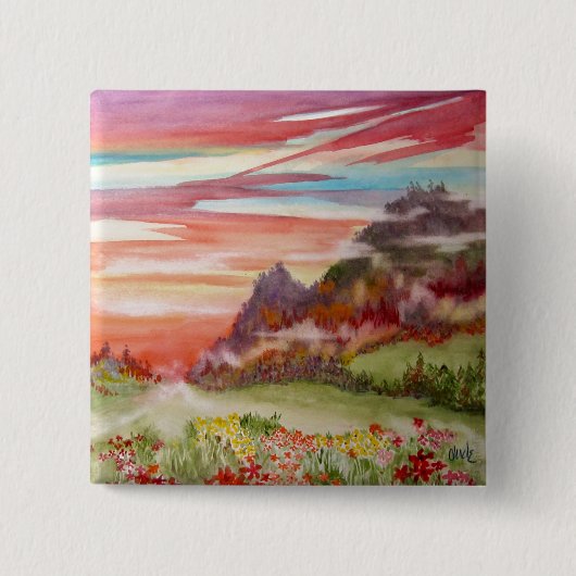 "Eon Isle: Zonnegebergte" vierkante Button/Pin Button 5,1 Cm (Voorkant)