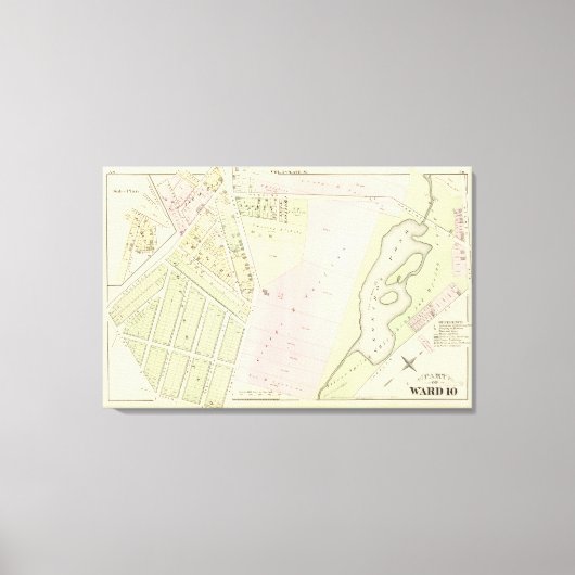 Eonard's Pond Atlas Map Canvas Afdruk (Voorkant)