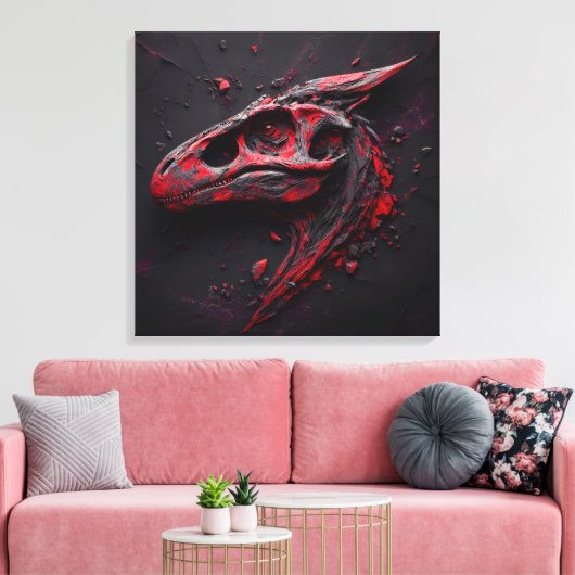 Eons in Crimson Charcoal - Het genie van de AI Canvas Afdruk (Insitu (Woonkamer))