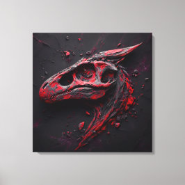 Eons in Crimson Charcoal - Het genie van de AI Canvas Afdruk