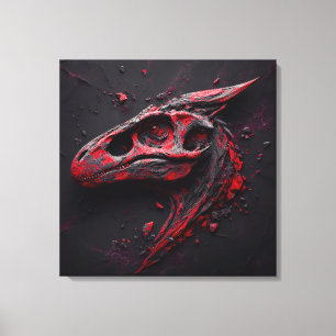 Eons in Crimson Charcoal - Het genie van de AI Canvas Afdruk