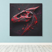 Eons in Crimson Charcoal - Het genie van de AI Canvas Afdruk (Insitu (Houten vloer))