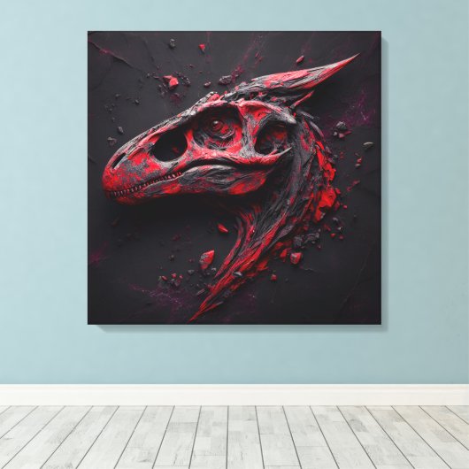 Eons in Crimson Charcoal - Het genie van de AI Canvas Afdruk (Insitu (Houten vloer))
