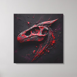 Eons in Crimson Charcoal - Het genie van de AI Canvas Afdruk