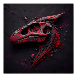 Eons in Crimson Charcoal - Het genie van de AI Perfect Poster