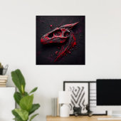 Eons in Crimson Charcoal - Het genie van de AI Poster (Thuiskantoor)