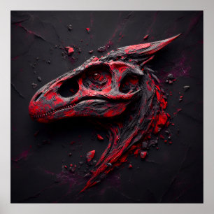 Eons in Crimson Charcoal - Het genie van de AI Poster