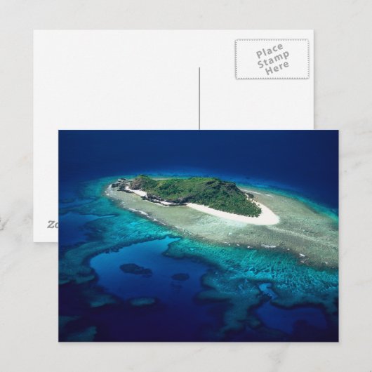 Eori Island, Mamanuca Islands, Fiji - aerial Briefkaart (Voorkant / Achterkant)