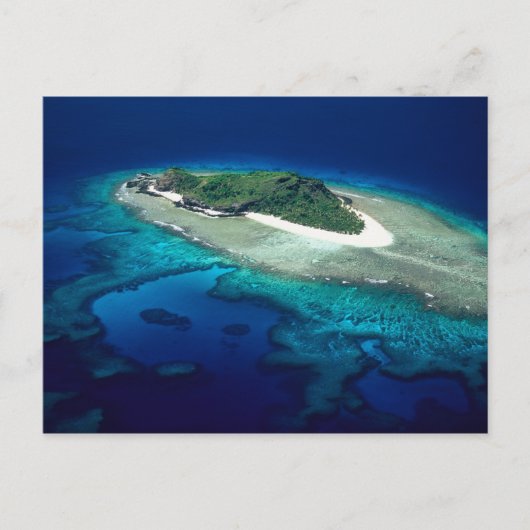 Eori Island, Mamanuca Islands, Fiji - aerial Briefkaart (Voorkant)