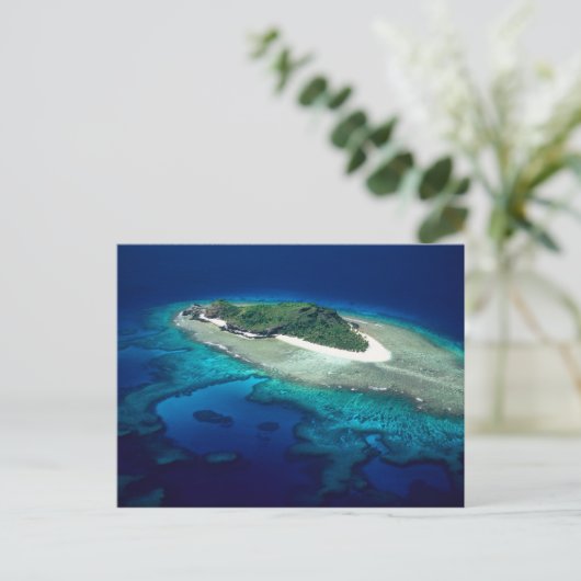 Eori Island, Mamanuca Islands, Fiji - aerial Briefkaart (Staand voorkant)