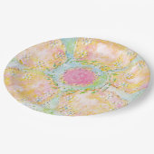 'Eos' Roze Bloemen Papier Borden Papieren Bordje (Gekanteld)