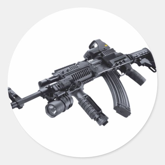 EOTech Sighted Tactical AK-47 Assault Rifle Sticke Ronde Sticker (Voorkant)