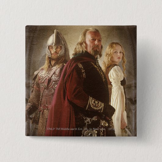 Eowyn en Theoden Vierkante Button 5,1 Cm (Voorkant)