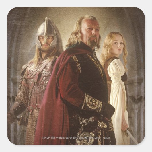 Eowyn en Theoden Vierkante Sticker (Voorkant)
