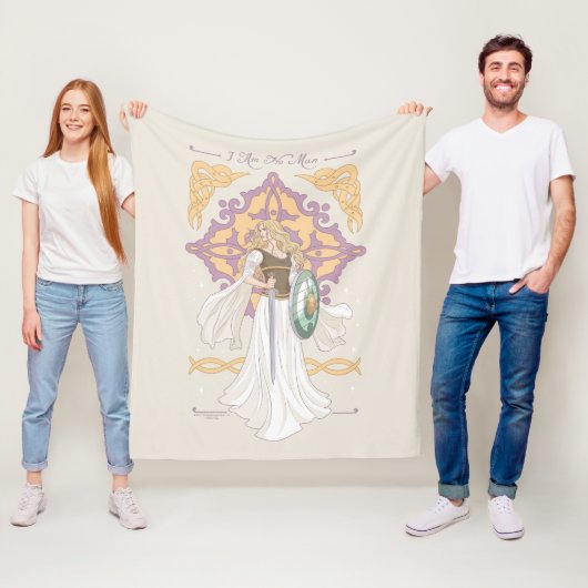 Éowyn "Ik Ben Geen Man" Gevechtsklaar Grafisch Ont Fleece Deken (In situ)