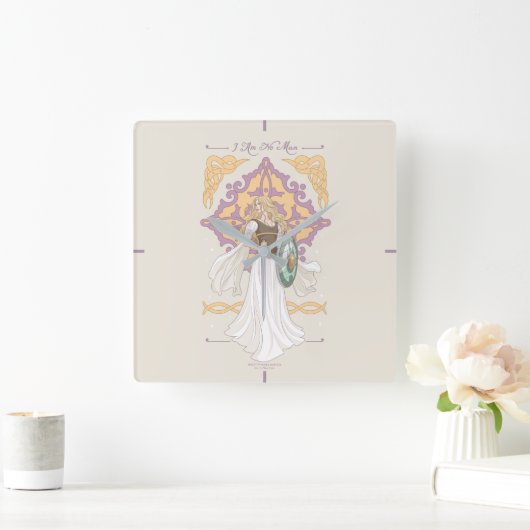 Éowyn "Ik Ben Geen Man" Gevechtsklaar Grafisch Ont Vierkante Klok (Huis)
