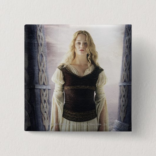 Eowyn met zwaard vierkante button 5,1 cm (Voorkant)