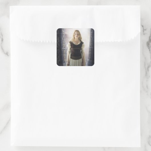 Eowyn met zwaard vierkante sticker (Tas)