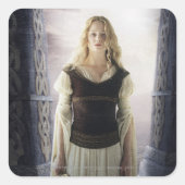 Eowyn met zwaard vierkante sticker (Voorkant)