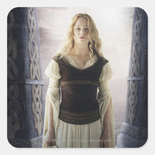 Eowyn met zwaard vierkante sticker (Voorkant)