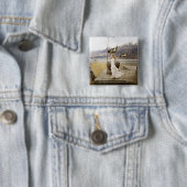 Eowyn over Castle Steps Vierkante Button 5,1 Cm (In situ)