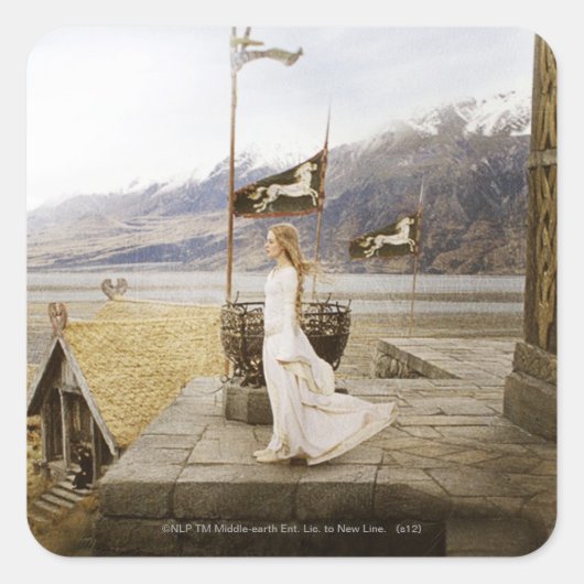 Eowyn over Castle Steps Vierkante Sticker (Voorkant)