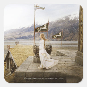 Eowyn over Castle Steps Vierkante Sticker