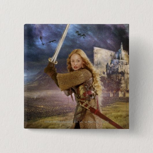 Eowyn Raises Sword Vierkante Button 5,1 Cm (Voorkant)