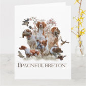 Epagneul Breton, Brittany Spaniel Kaart (Gele Bloem)
