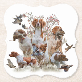 Epagneul Breton, Brittany Spaniel Kartonnen Onderzetters