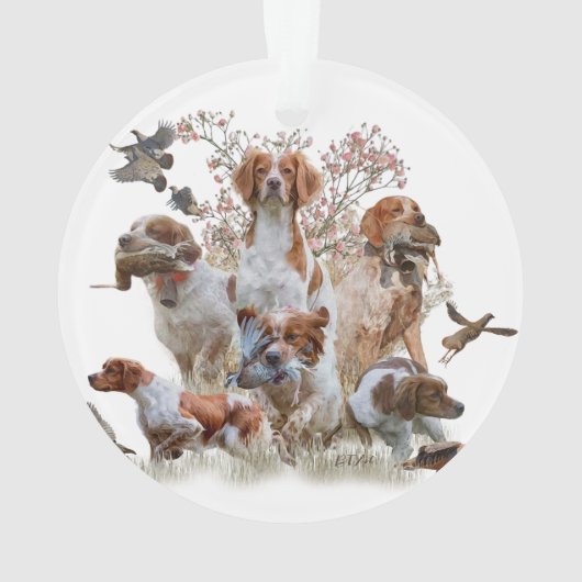 Epagneul Breton, Brittany Spaniel Ornament (achterkant)