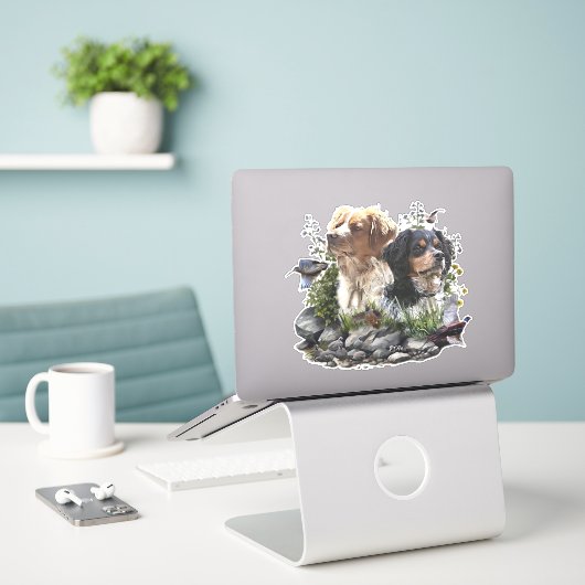 Epagneul Breton, Brittany Spaniel Sticker (Laptop op bureau)