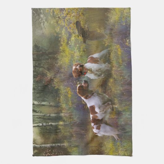 Epagneul Breton, Brittany Spaniel Theedoek (Verticaal)