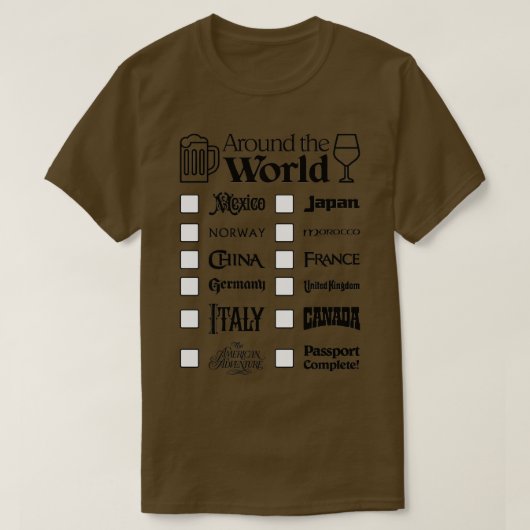 EPCOT-Drink over de Wereld Zwarte Tekst Mexico Fir T-shirt (Design voorkant)