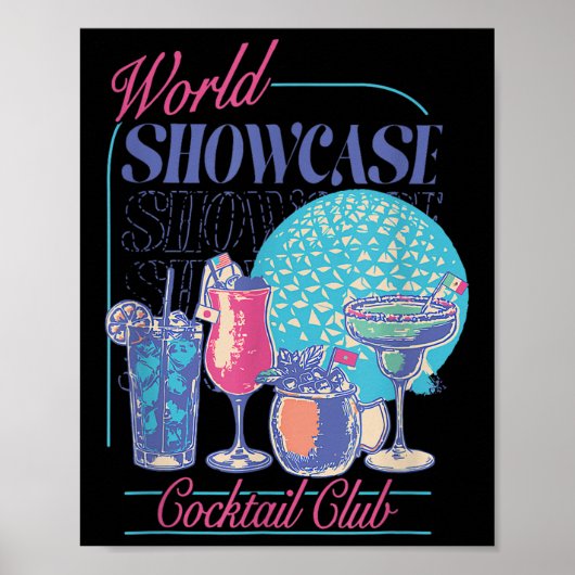 Epcot Drink World Showcase Tail Club Drink T Poster (Voorkant)