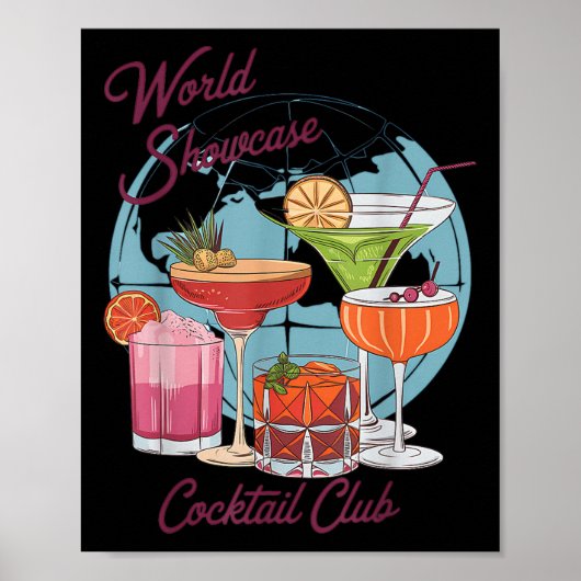 Epcot Drink World Showcase Tail Club Drink T Poster (Voorkant)