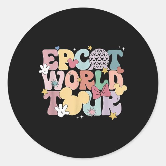 Epcot World Tour Ronde Sticker (Voorkant)