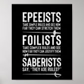 Epee fencer folie fencer saber fencer poster (Voorkant)