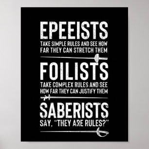 Epee fencer folie fencer saber fencer poster