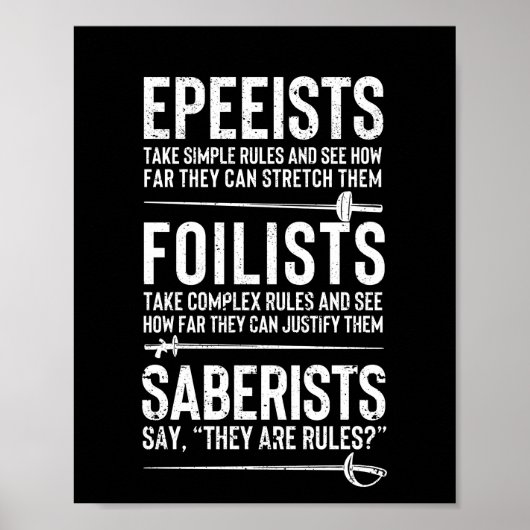 Epee fencer folie fencer saber fencer poster (Voorkant)