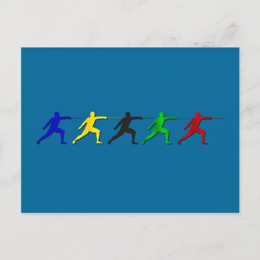 Epee Fencers die Mannen atleet sport Briefkaart (Voorkant)