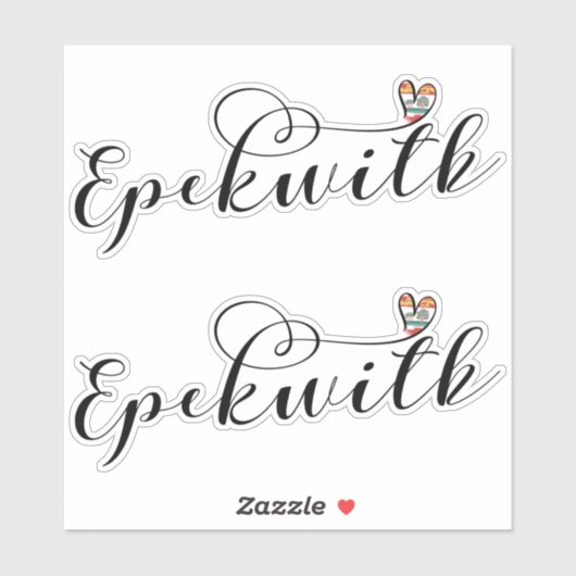 Epekwitk Flag Heart, Prince Edward Island, Canada Sticker (Vel)