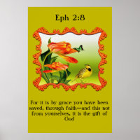 Eph 2:8 Gele en zwarte kanarie spotvogel