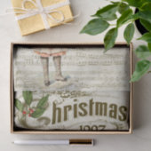 Ephemera1907 Kerstmis Carol Holly Berry Decoupage Tissuepapier (Geschenk)