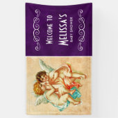 Ephemera Angel Cherubs-Baby shower Spandoek (Verticaal)