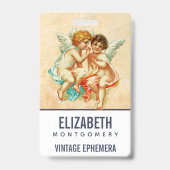  Ephemera Angel Cherubs Illustratie Badge (Achterkant)